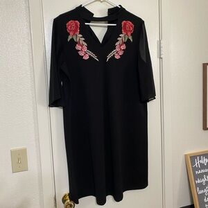 Black Embroidered Dress
